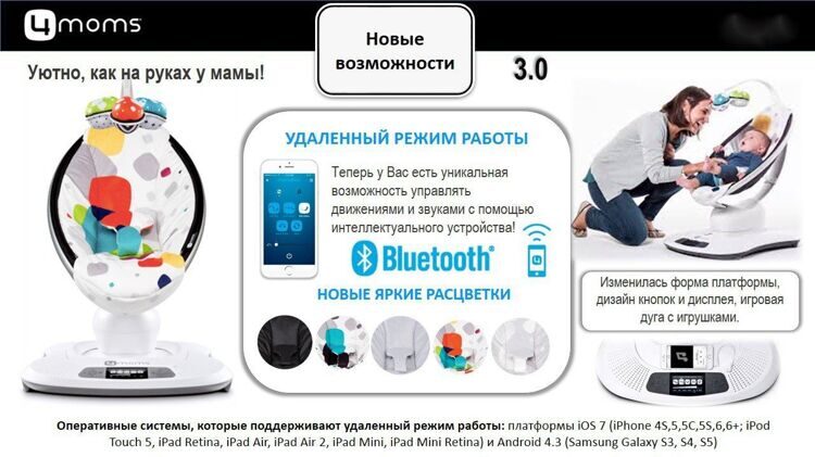 Электронные качели 4moms MamaRoo 3.0 (мультиплюш)